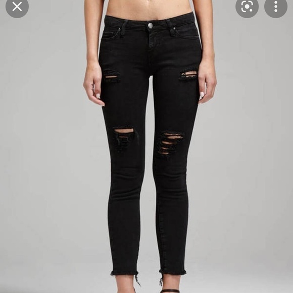 IRO Jeans Jarod Blue distressed hems ankle skinny jeans - Picture 2 of 10